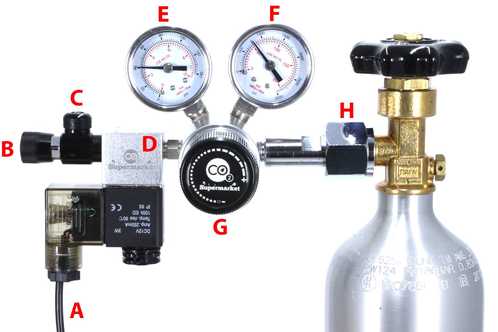 Dual Stage CO2 Pro Regulator layout