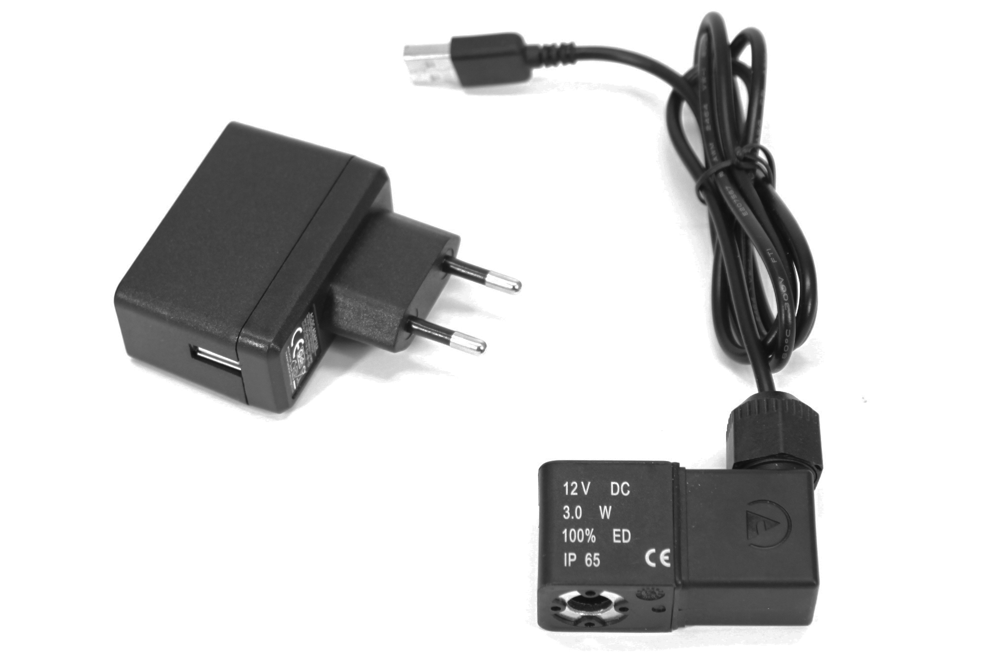12v DC USB-magnetventil og Euro-transformator